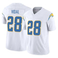 Johmsee LA.Chargers #28 Kimani Vidal Player White Limited Vapor F.U.S.E. Home Game Stitched Jerseys
