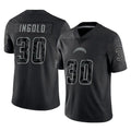Johmsee LA.Chargers #30 Alec Ingold Player Black Limited Reflective Home Game Stitched Jerseys