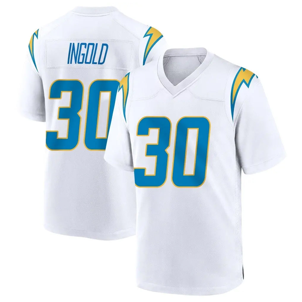 Tocy LA.Chargers #30 Alec Ingold Player White Home Game Stitched Jerseys