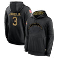Johmsee LA.Chargers #3 Derwin James Jr. Player Black Salute to Service Hoodies Limited Game Stitched Jerseys