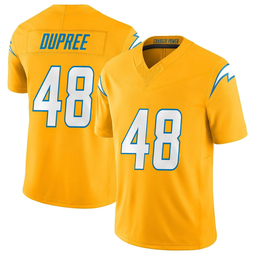 Johmsee LA.Chargers #48 Bud Dupree Player Gold Limited Vapor F.U.S.E. Home Game Stitched Jerseys