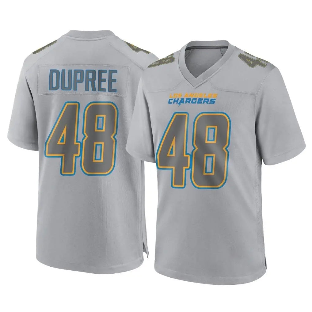 Tocy LA.Chargers #48 Bud Dupree Player Gray Atmosphere Fashion Home Game Stitched Jerseys