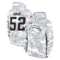 Johmsee LA.Chargers #52 Khalil Mack Player Arctic Camo Salute to Service Hoodies Game Stitched Jerseys