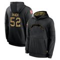 Johmsee LA.Chargers #52 Khalil Mack Player Black Salute to Service Hoodies Limited Game Stitched Jerseys