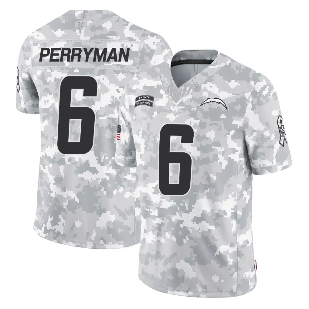 Tocy LA.Chargers #6 Denzel Perryman Player Arctic Camo Salute To Service Limited Game Stitched Jerseys