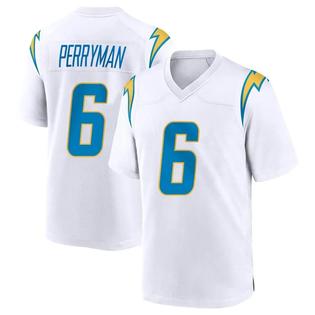 Tocy LA.Chargers #6 Denzel Perryman Player White Home Game Stitched Jerseys