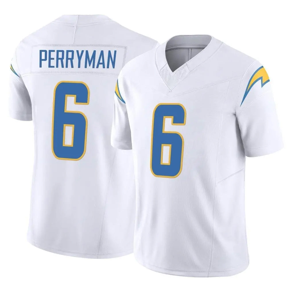 Johmsee LA.Chargers #6 Denzel Perryman Player White Limited Vapor F.U.S.E. Home Game Stitched Jerseys