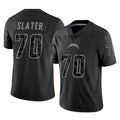 Johmsee LA.Chargers #70 Rashawn Slater Player Black Limited Reflective Home Game Stitched Jerseys