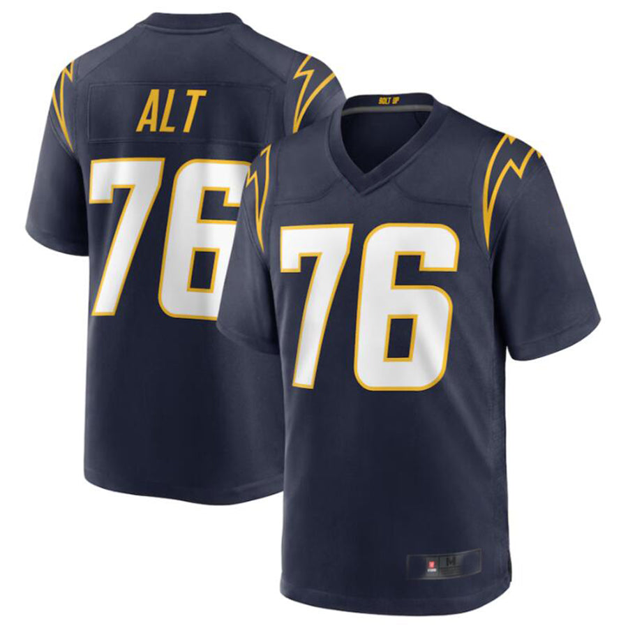 Johmsee LA.Chargers #76 Joe Alt Navy 2024 Draft First Round Pick Player Game Jersey American Stitched Jersey