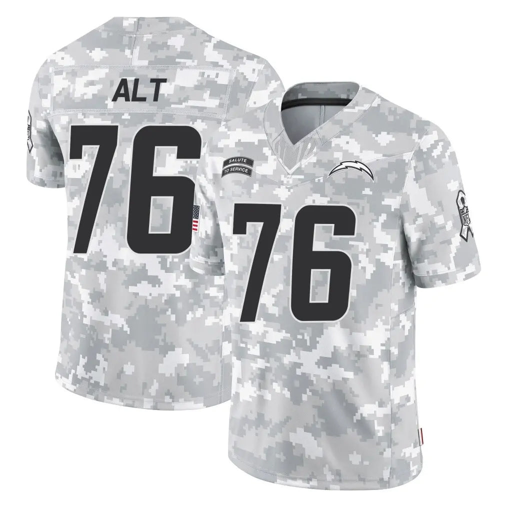 Johmsee LA.Chargers #76 Joe Alt Player Arctic Camo Salute To Service Limited Game Stitched Jerseys