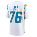 Johmsee LA.Chargers #76 Joe Alt White 2024 Draft First Round Pick Player Game Jersey American Stitched Jersey