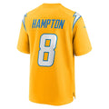Johmsee LA.Chargers #8 Omarion Hampton Gold Alternate Charger Power Game Player Stitched Jerseys