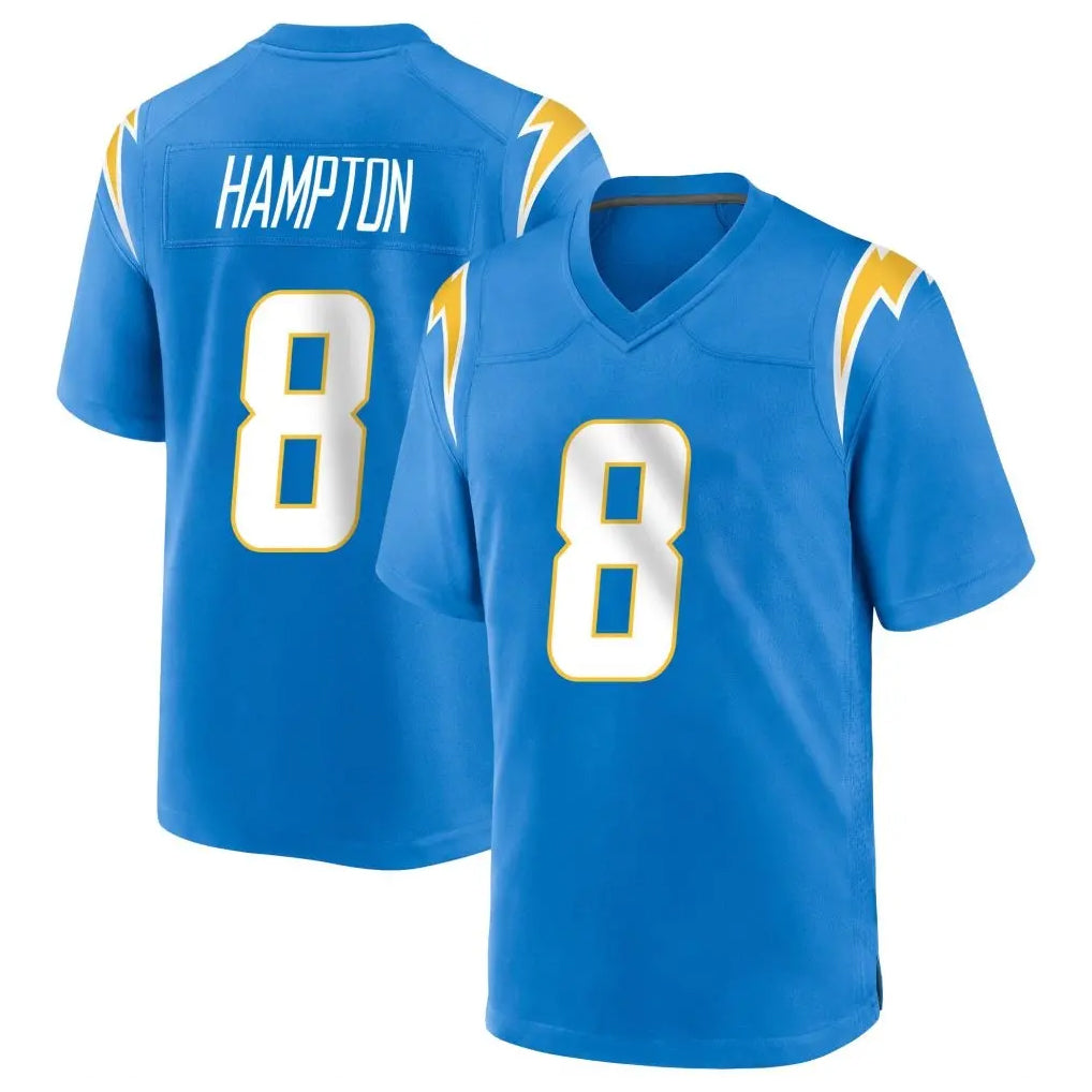 Tocy LA.Chargers #8 Omarion Hampton Player Blue Home Game Stitched Jerseys
