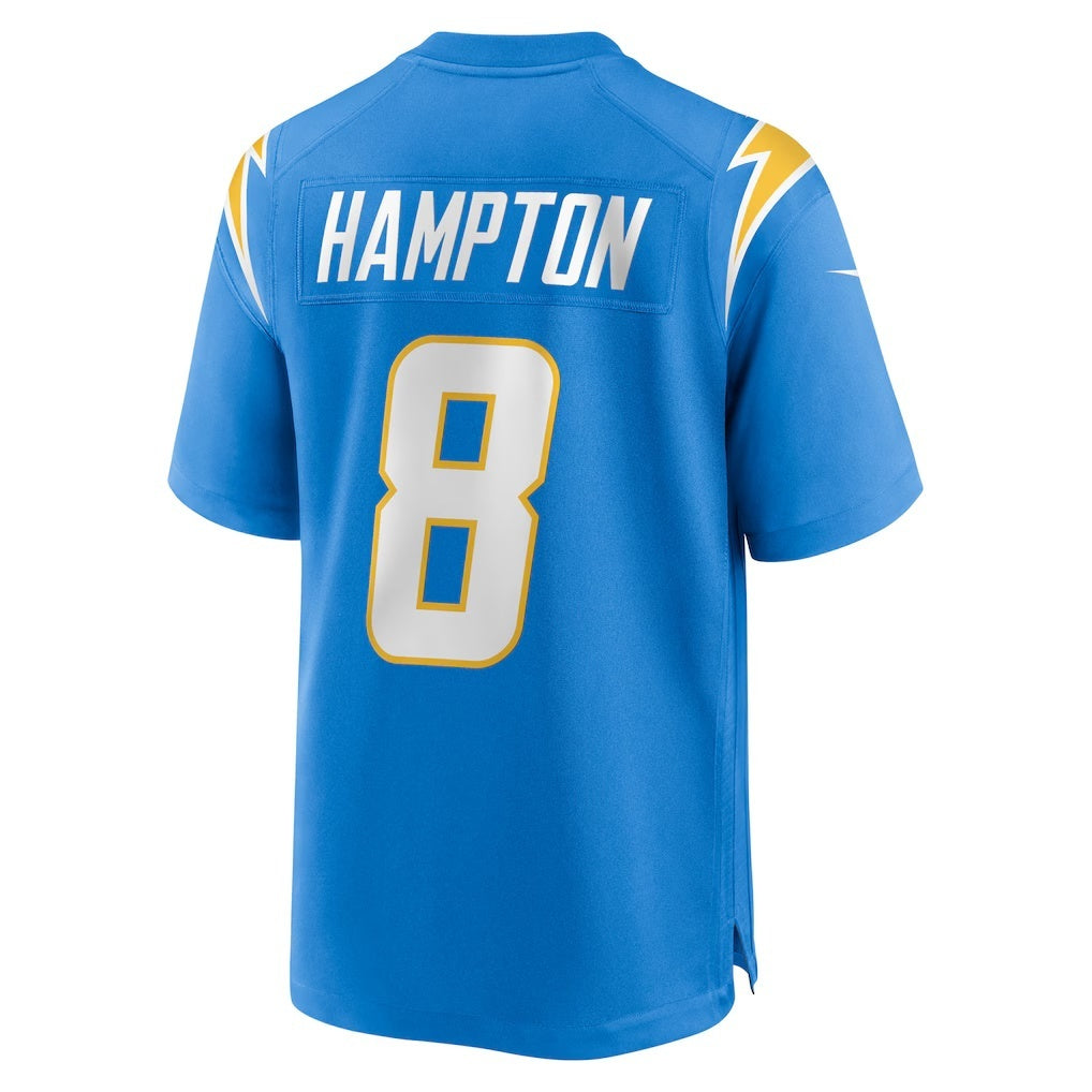 Johmsee LA.Chargers #8 Omarion Hampton Powder Blue Team Game Stitched Jerseys