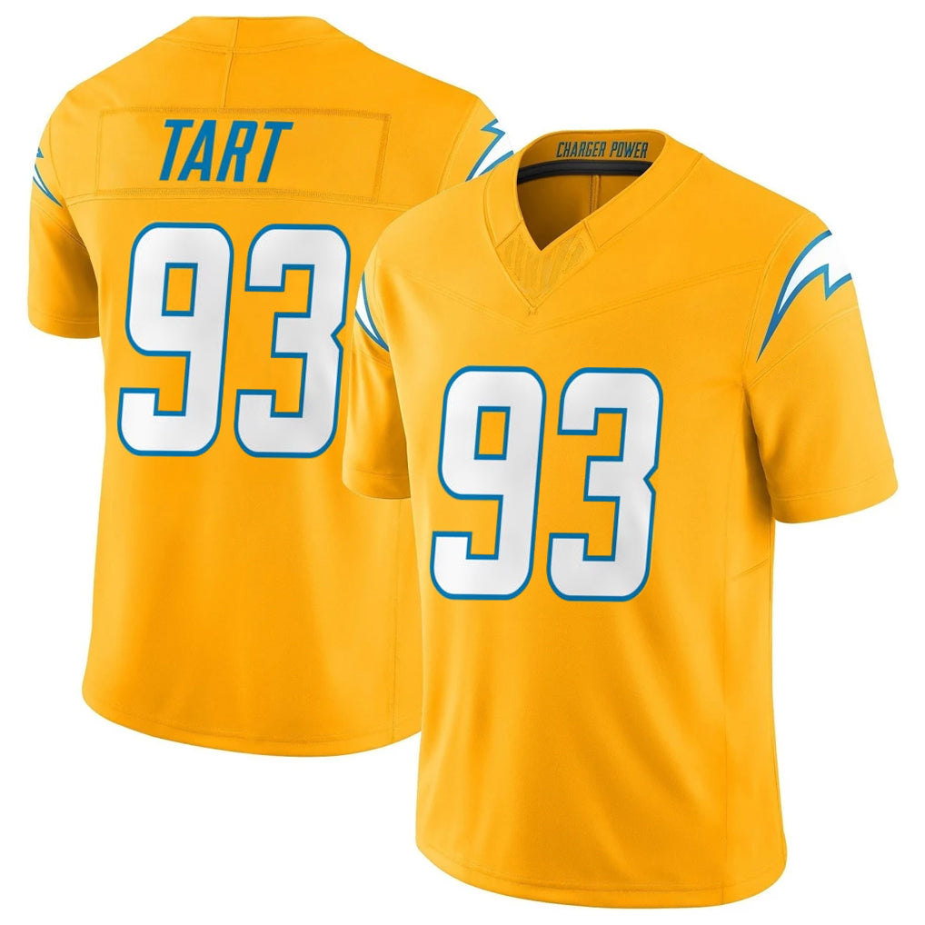 Johmsee LA.Chargers #93 Teair Tart Player Gold Limited Vapor F.U.S.E. Home Game Stitched Jerseys