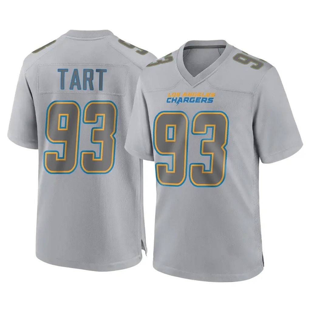 Tocy LA.Chargers #93 Teair Tart Player Gray Atmosphere Fashion Home Game Stitched Jerseys