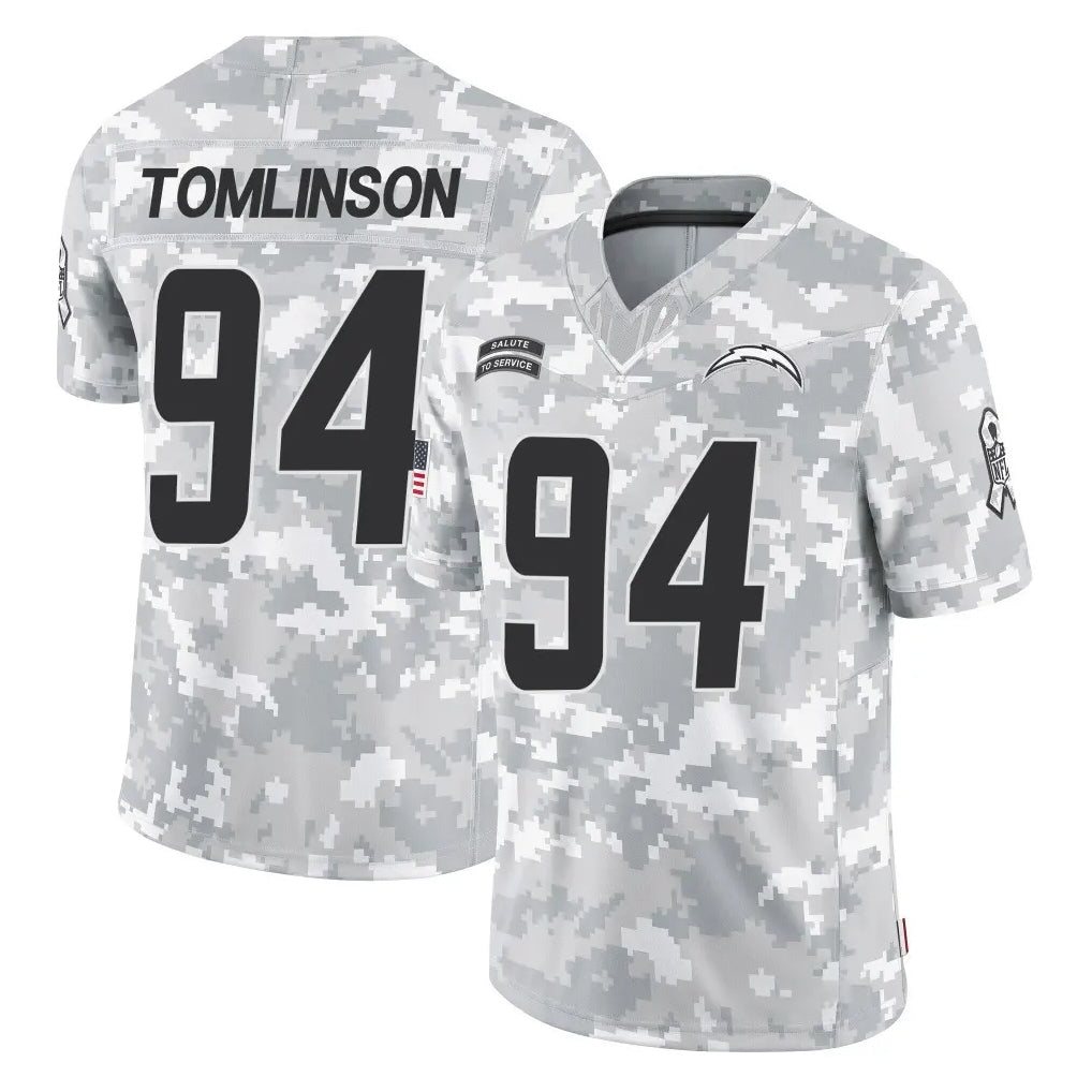 Johmsee LA.Chargers #94 Dalvin Tomlinson Player Arctic Camo Salute To Service Limited Game Stitched Jerseys