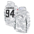 Johmsee LA.Chargers #94 Dalvin Tomlinson Player Arctic Camo Salute to Service Hoodies Limited Game Stitched Jerseys