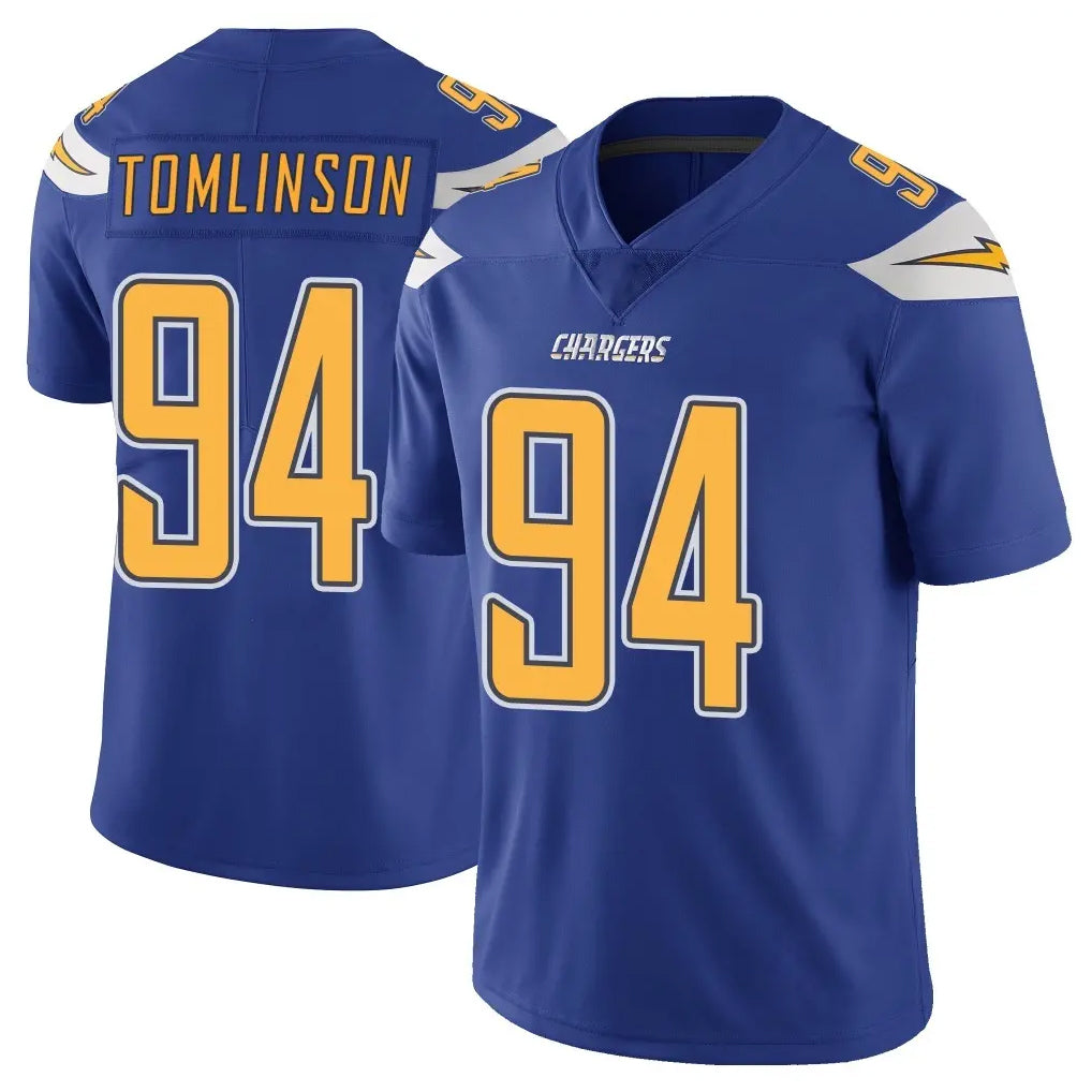 Tocy LA.Chargers #94 Dalvin Tomlinson Player Royal Limited Color Rush Vapor Untouchable Home Game Stitched Jerseys