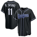tocy LA.Dodgers #11 Roki Sasaki Player Black Carbon Limited Home Stitched Jerseys