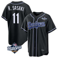 tocy LA.Dodgers #11 Roki Sasaki Player Black World Series Carbon Limited Home Stitched Jerseys