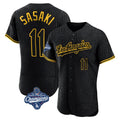 tocy LA.Dodgers #11 Roki Sasaki Player Black World Series Meet Snake Skin City Limited Elite Home Stitched Jerseys