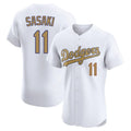 tocy LA.Dodgers #11 Roki Sasaki Player Gold Limited Elite Home Stitched Jerseys