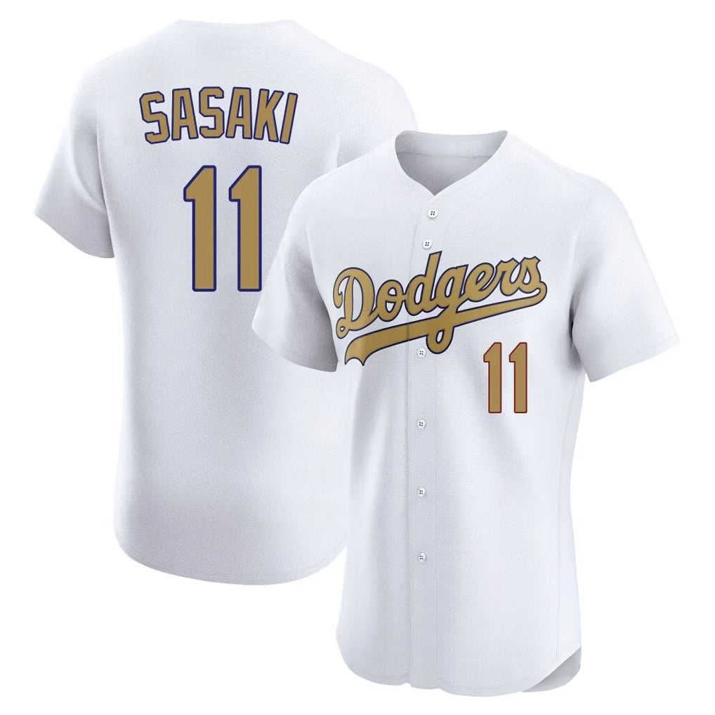tocy LA.Dodgers #11 Roki Sasaki Player Gold Limited Elite Home Stitched Jerseys