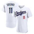 tocy LA.Dodgers #11 Roki Sasaki Player Gold White 2026 Collection Stadium Limited Elite Stitched Jerseys