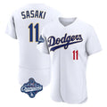 tocy LA.Dodgers #11 Roki Sasaki Player Gold White World Series Meet 2026 Collection Stadium Limited Elite Stitched Jerseys