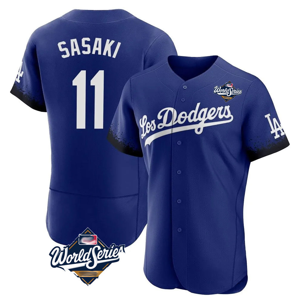 tocy LA.Dodgers #11 Roki Sasaki Player Royal World Series City Connect Elite Home Stitched Jerseys