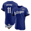 tocy LA.Dodgers #11 Roki Sasaki Player Royal World Series City Connect Elite Home Stitched Jerseys