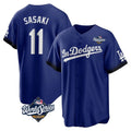 tocy LA.Dodgers #11 Roki Sasaki Player Royal World Series City Connect Home Game Stitched Jerseys