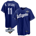tocy LA.Dodgers #11 Roki Sasaki Player Royal World Series Game Stitched Jerseys