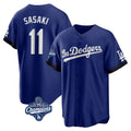 tocy LA.Dodgers #11 Roki Sasaki Player Royal World Series Meet City Connect Home Game Stitched Jerseys