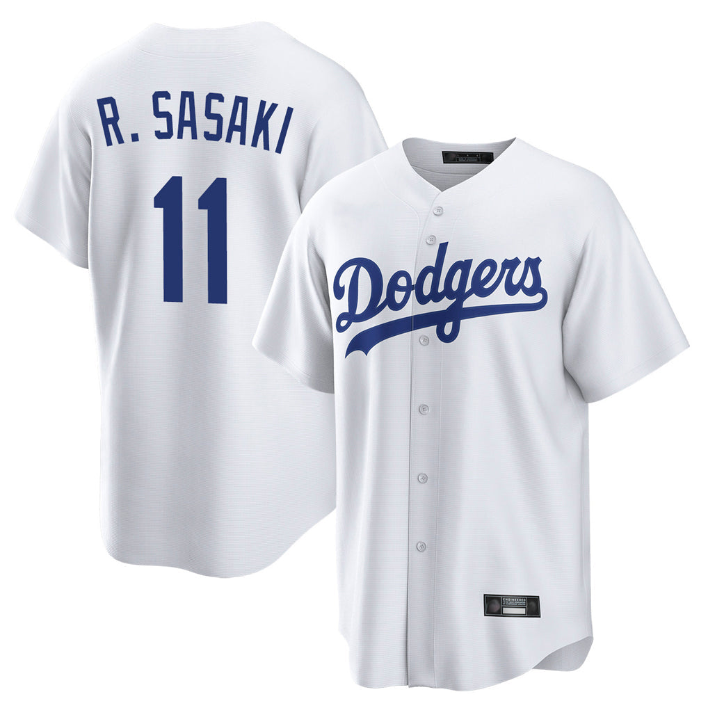 tocy LA.Dodgers #11 Roki Sasaki Player White Game Home Stitched Jerseys