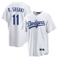 tocy LA.Dodgers #11 Roki Sasaki Player White Game Home Stitched Jerseys