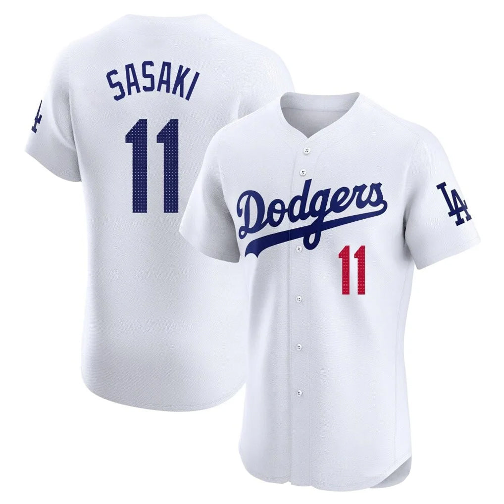 tocy LA.Dodgers #11 Roki Sasaki Player White Limited Elite Home Stitched Jerseys