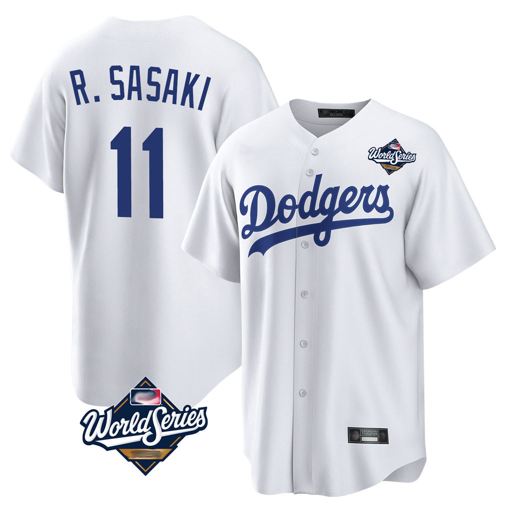 tocy LA.Dodgers #11 Roki Sasaki Player White World Series Game Home Stitched Jerseys