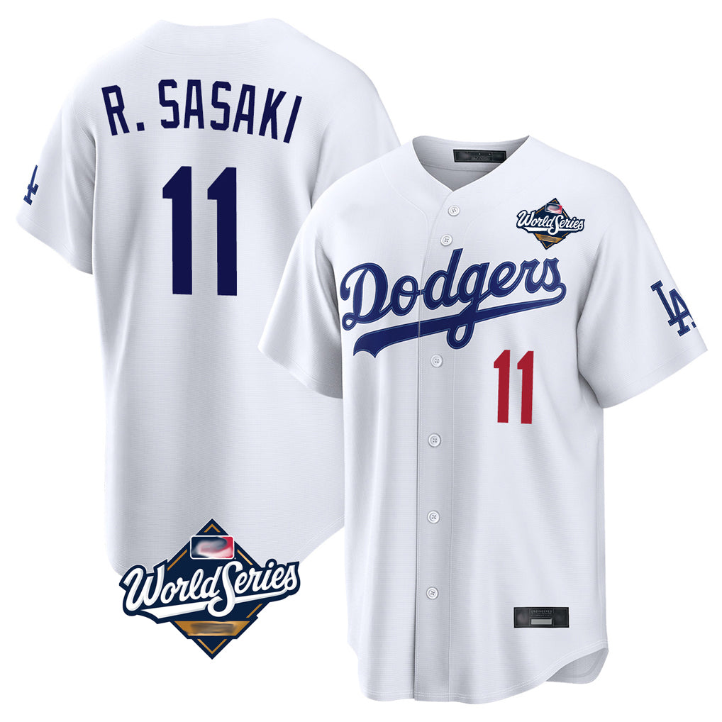 tocy LA.Dodgers #11 Roki Sasaki Player White World Series Home Game Stitched Jerseys