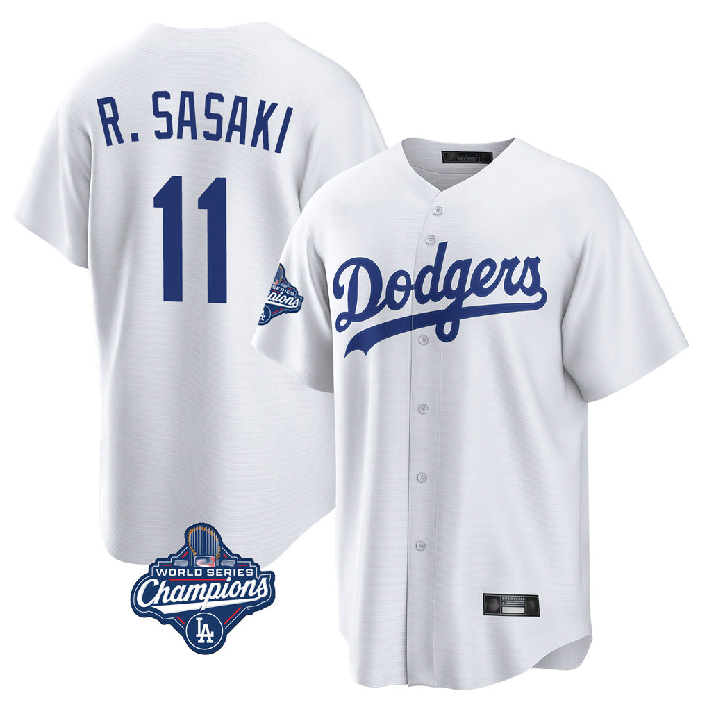 tocy LA.Dodgers #11 Roki Sasaki Player White World Series Meet Game Home Stitched Jerseys