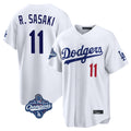tocy LA.Dodgers #11 Roki Sasaki Player White World Series Meet Home Game Stitched Jerseys