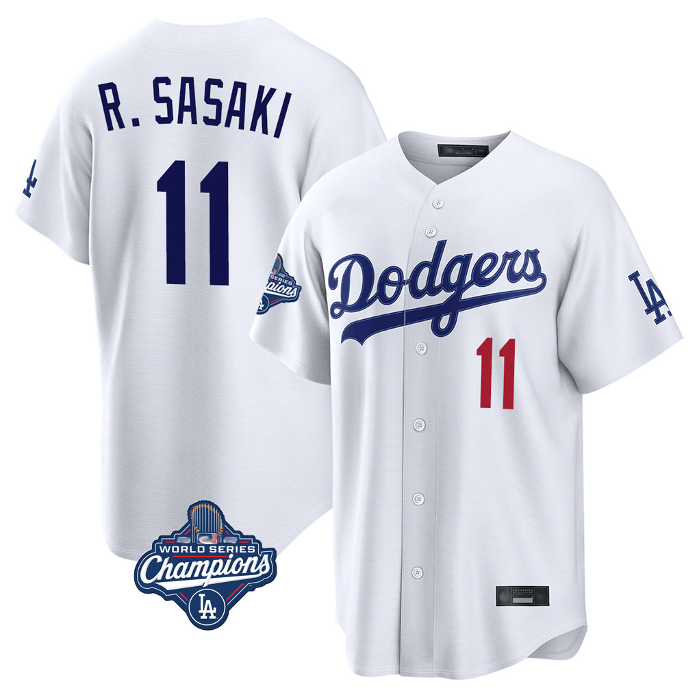 tocy LA.Dodgers #11 Roki Sasaki Player White World Series Meet Home Game Stitched Jerseys