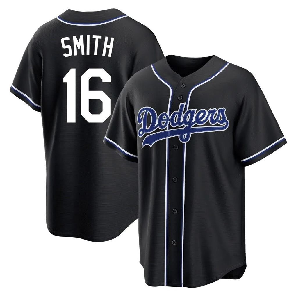tocy LA.Dodgers #16 Will Smith Player Black Carbon Limited Home Stitched Jerseys