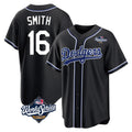 tocy LA.Dodgers #16 Will Smith Player Black World Series Carbon Limited Home Stitched Jerseys