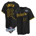 tocy LA.Dodgers #16 Will Smith Player Black World Series Snake Skin City Game Home Stitched Jerseys