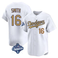 tocy LA.Dodgers #16 Will Smith Player Gold World Series Meet Collection Limited Home Stitched Jerseys