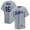tocy LA.Dodgers #16 Will Smith Player Gray Game Stitched Jerseys