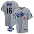 tocy LA.Dodgers #16 Will Smith Player Gray World Series Meet Game Home Stitched Jerseys