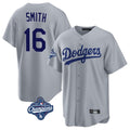 tocy LA.Dodgers #16 Will Smith Player Gray World Series Meet Game Stitched Jerseys